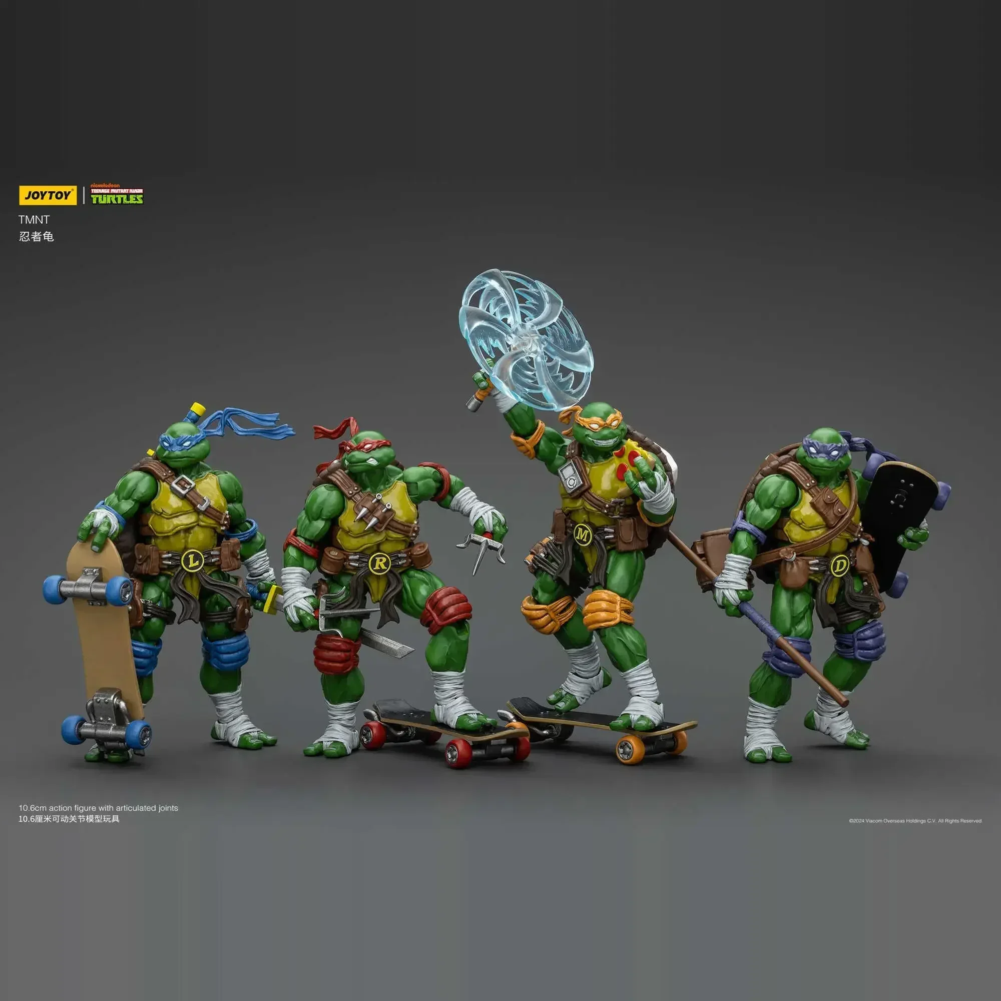 [STOCK] JOYTOY TMNT 1/18 Action Figure Raphael Leonardo Donatello Michelangelo 4PCS Model Hadiah dengan Kotak