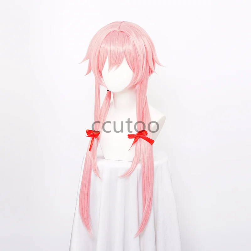 Maqutoo peruca para cosplay, perucas de fibra sintética, longas e retas, de 80cm, para cosplay, mirai, niki gasai yuno