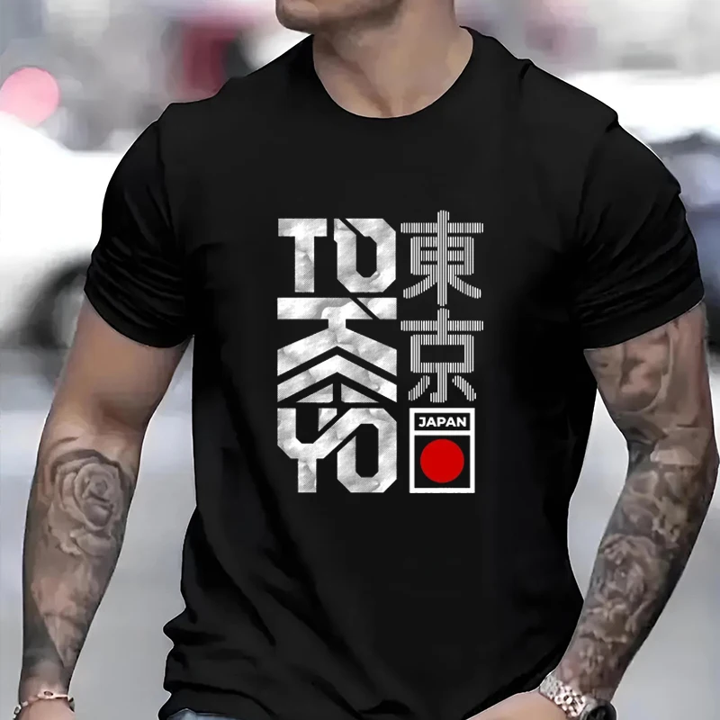 

Tokyo Themed Short Sleeved Men's Woman T-shirt JAPAN Letter Pattern Couple Clothing Street Fashion Harajuku Tops Personality Tee
