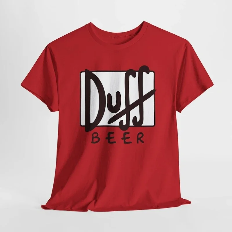 Duff Beer Unisex Tee Fan Gift Moe's Bar Drinking Homer Simpson Duffman Apparel Funny TV Show Tee Vintage Cartoon Merch cotton