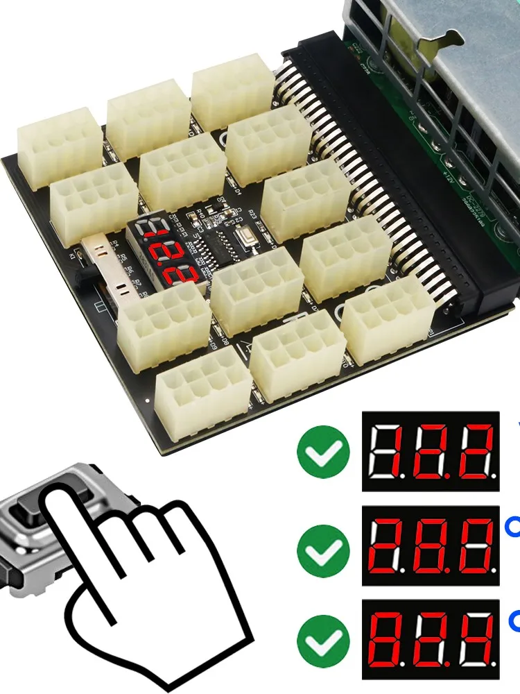 Listwa zasilająca 12V 13x ATX 8Pin zasilacz tabliczka zaciskowa do HP 1200W 750W PSU serwer GPU BTC koparka bitcoinów górnictwo — zdjęcie 2