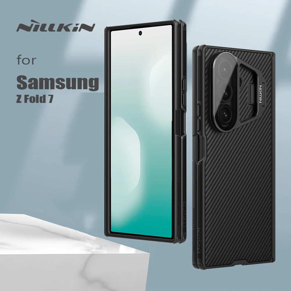 Чехол Nillkin для Samsung Galaxy Z Fold 7 5G, черный чехол с объективом, противоударный матовый прозрачный чехол-подставка для камеры, защитная крышка