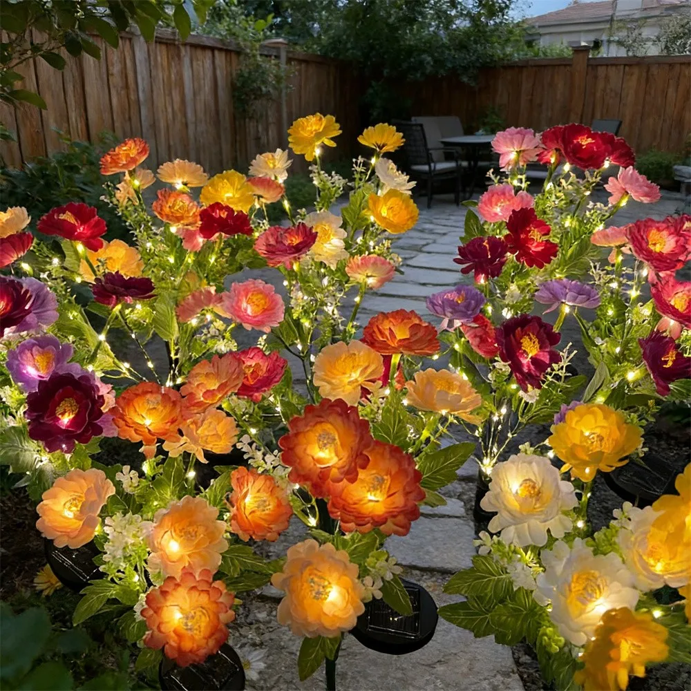 Solar Lights Outdoor Lighting Solar Garden Light Snow Lotus Flower Lawn Lamp for Yard Patio Flower Party Lamp Wedding Mother Day