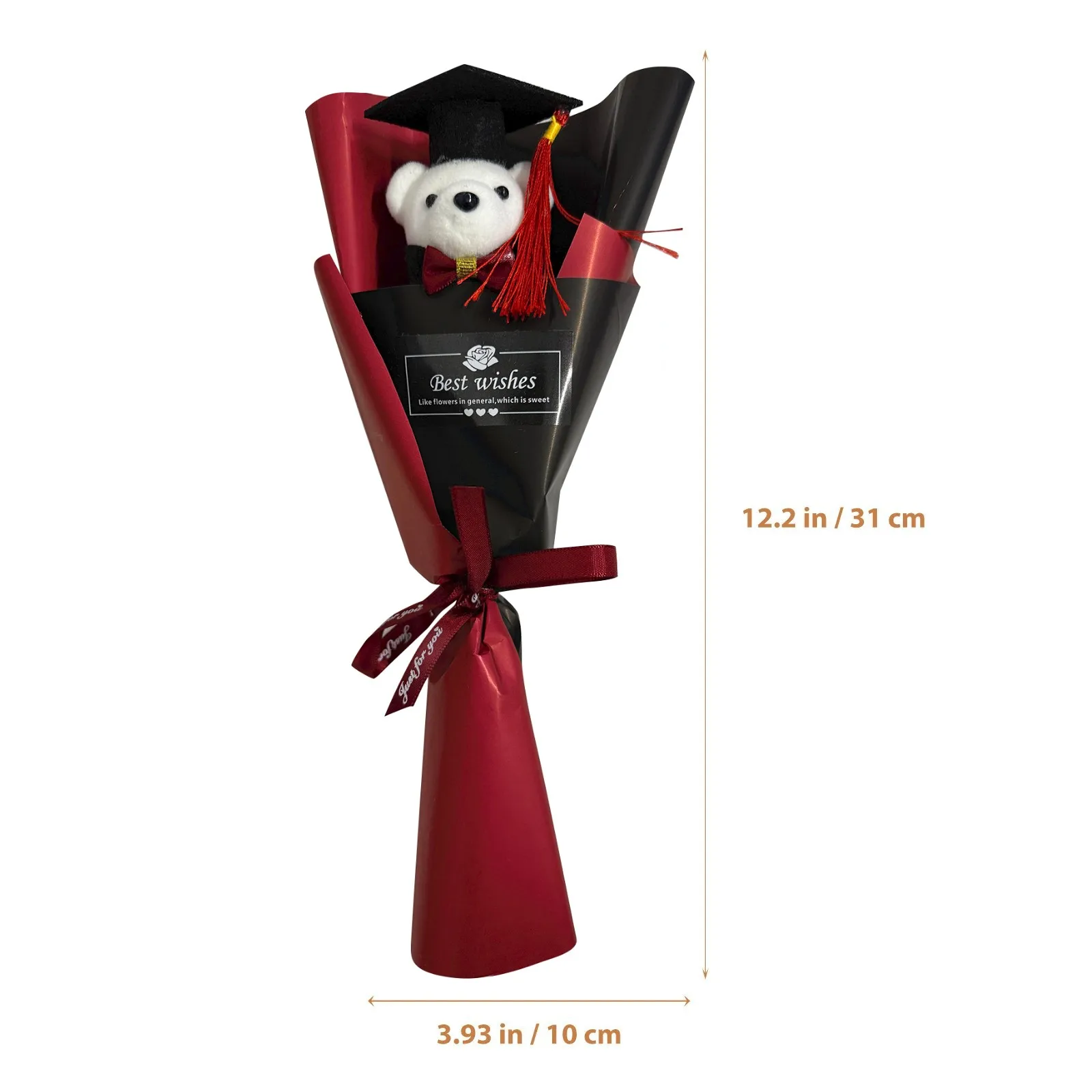 Kawaii الإبداعية باقة التخرج البكالوريوس الدكتوراه موسم التخرج عباد الشمس الوردي واحد الكرتون الدب على شكل باقة الهدايا