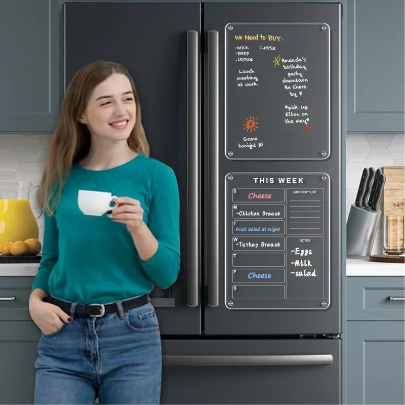 Acrylic calendar, note board, refrigerator sticker, magnetic display board, weekly calendar, monthly calendar can be erased