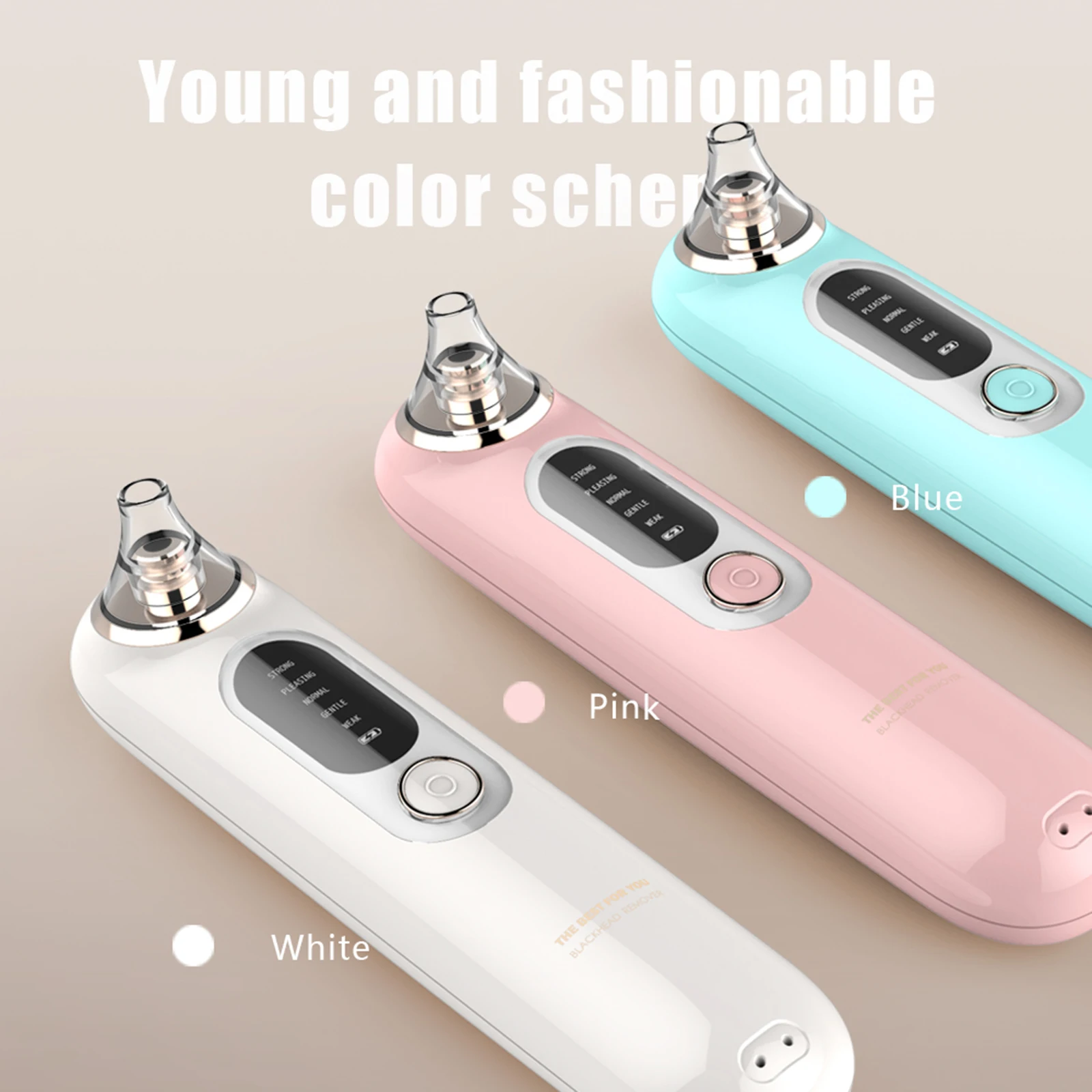 مكنسة كهربائية لإزالة الرؤوس السوداء لمسام الوجه ومستخرج الرؤوس السوداء 5 مستويات شفط قابلة للتعديل 3 مجسات طقم مكنسة كهربائية للمسام