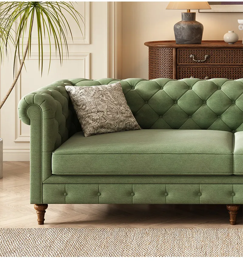

PYJ retro living room flannel sofa retro small apartment sofa