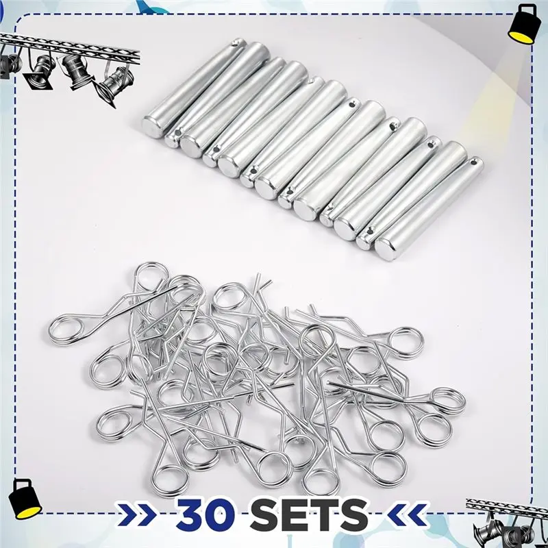 A01F-Truss Accessories 30 Pcs Cotter Pin Assortment Kit With R Clip Heavy Duty For Hitch Pins For Hitch Lock Systems