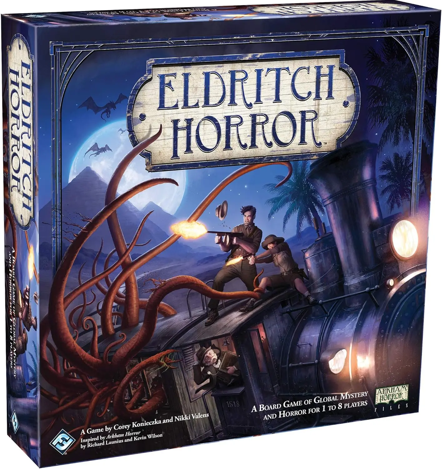 

Настольная игра Eldritch Horror - кооперативная приключенческая игра в жанре ужасов и загадок для взрослых, от 14 лет, 1-8 игроков