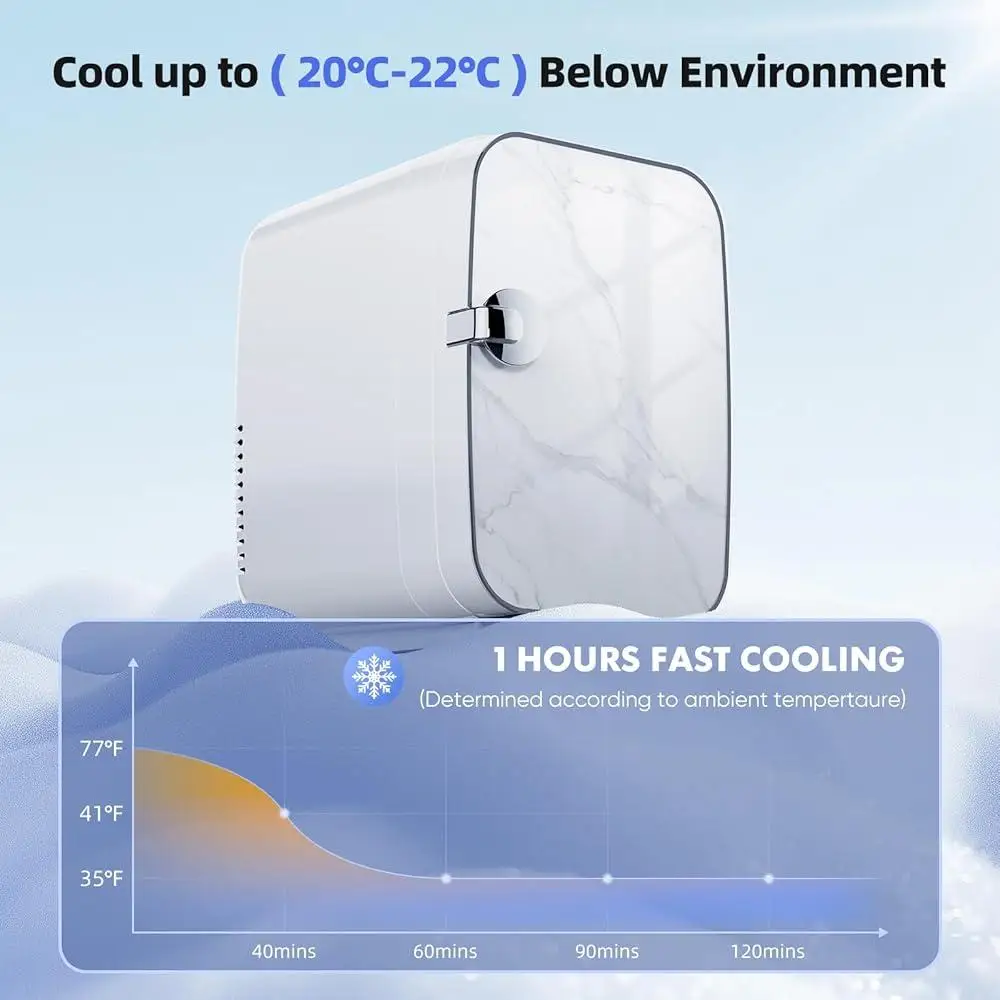 Portable Mini Fridge Thermoelectric Cooler Warmer Food Drinks Skincare Compact Quiet Operation Ideal Travel Office Home