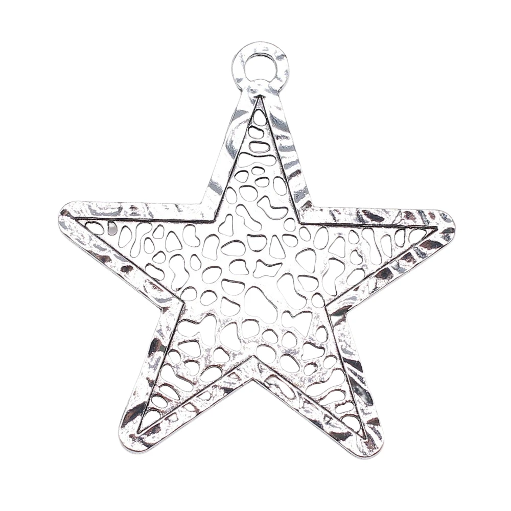 WYSIWYG 1pcs 74x70mm Big Hollow Star Pendants Big Hollow Star Charm Big Star Pendants Charm For Jewelry Making