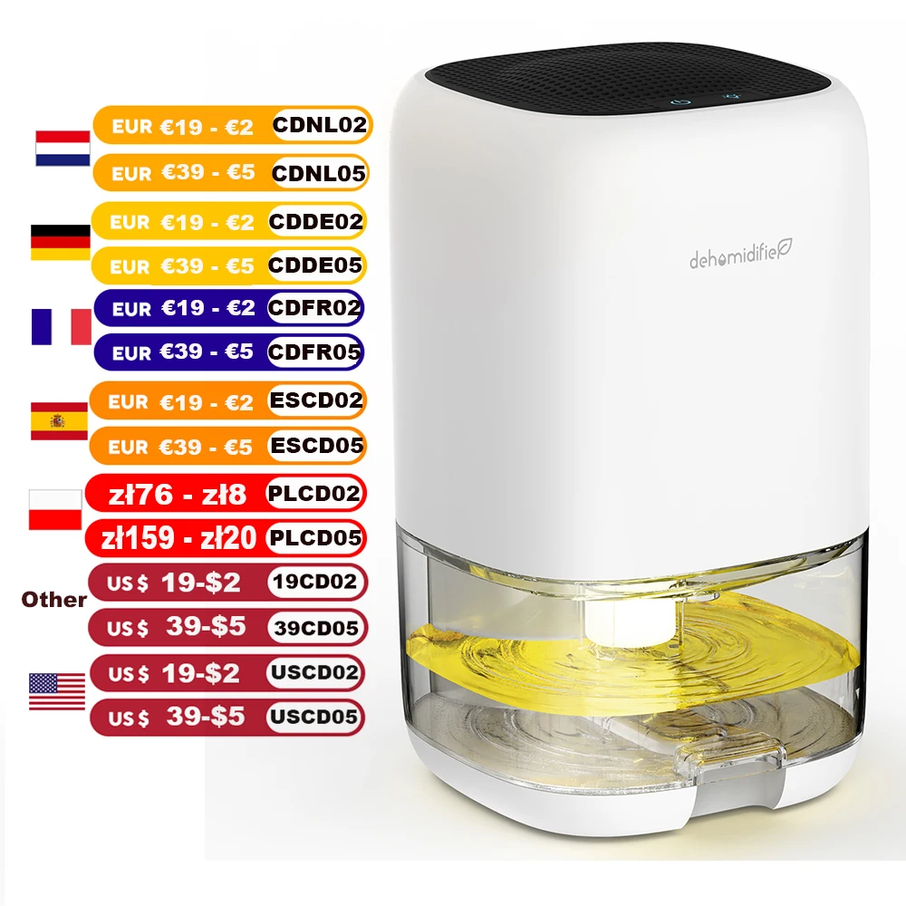 1000 ml Luftentfeuchter Haushaltsgeräte mit Luftfilter für Zuhause 280 Quadratmeter ft Mini Portable