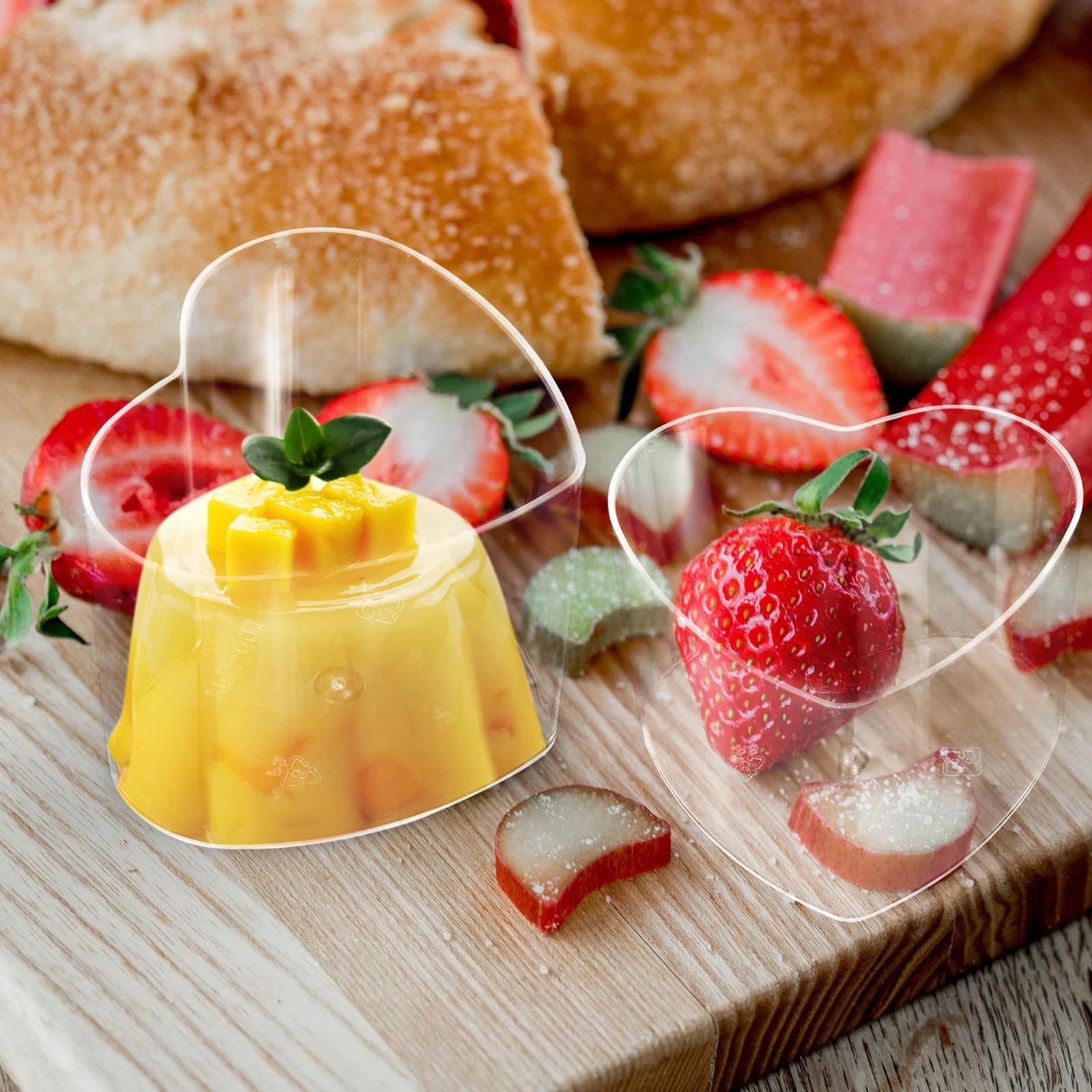 

20 Pcs Little Heart shaped Dessert Cups Clear Pudding Ice Cream Containers Plastic Mousse Cups for Cake Shops Restaurants Home