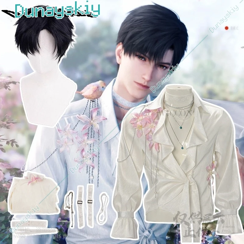 

Game Love And Deepspace Cosplay Zayne Lishen Costume Flower Shirt Sexy Handsome Anime Uniform Wigs Halloween Party Customized