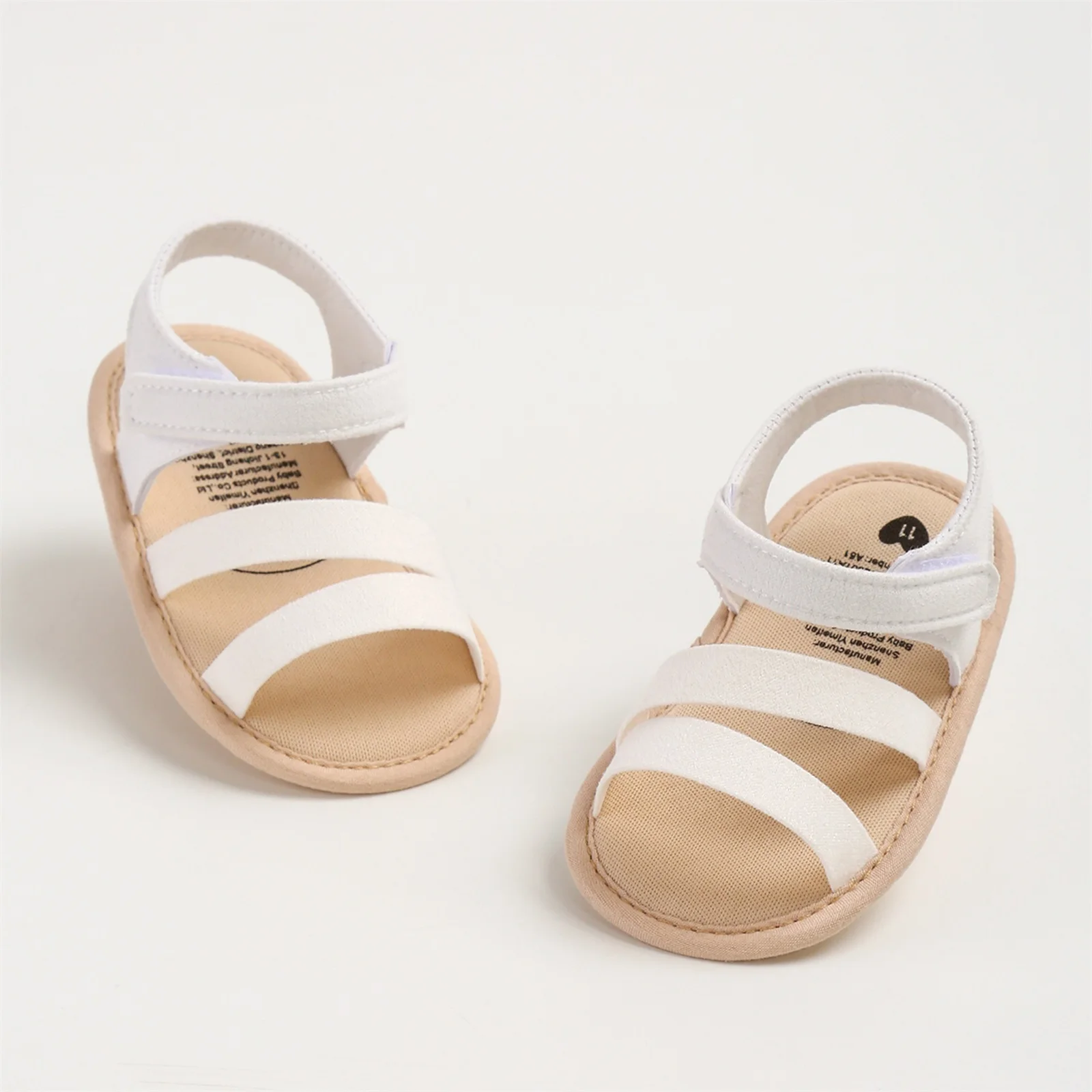 Baby-Mädchen-Sandalen, elegante Blumen, rutschfeste Sommer-Flats, Kleinkindschuhe für den Alltag