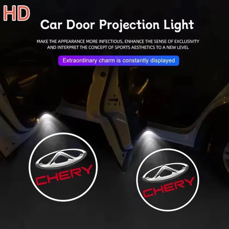 Ghost Shadow LED Logo Door Light For Chery Tiggo5 Tiggo7 Pro Omoda C5 Jaecoo J7 HD Car Welcome Projection Interior Auto Accessor