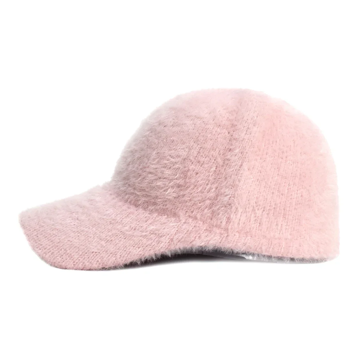 2025 New Fashion Fluffy Baseball Cap Men Women Knitted Warm Winter Solid Color Casual Elegant Hairy Fluff Hat Gorras De Béisbol