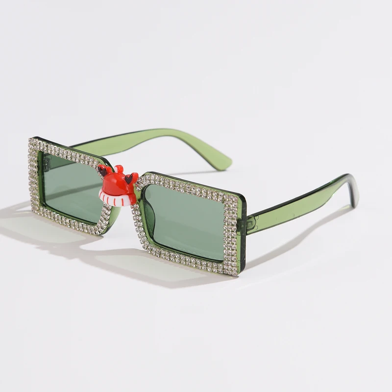 Fashion New Christmas Cute Deer Series Sunglasses Diamond Square Frame Party Glasses Cartoon Santa Claus Cute Eyeglasses