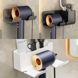 NoPunch Wall Mount Multifunctional Hair Dryer Storage Rack Bathroom Organizer and Storage Shelf Organizer Dyson Bathroom Shelves