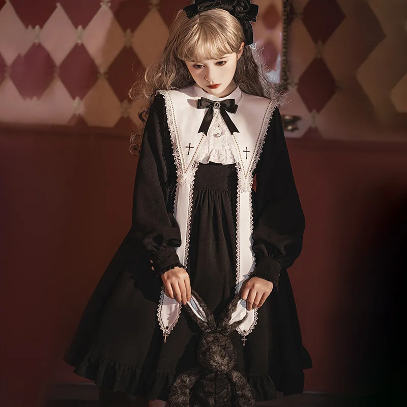 

2023 Original design Anthem Cross Lolita Sweet long-sleeved Lolita dress