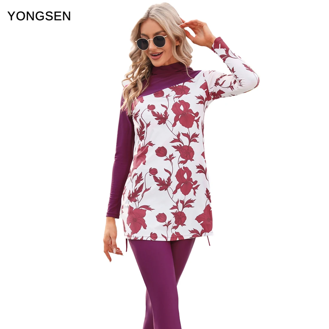 YONGSEN Plus Size Swim Dress - Muslim Burkini with Skirt, Modest Islamic Beachwear (2XL-4XL)