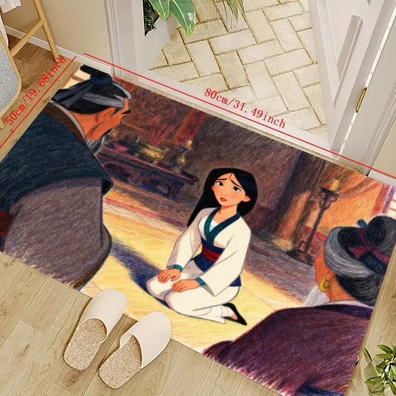

1PC Mulan Cartoon Character Area Rug for Living Room, Bedroom, and Playroom Decoration, Soft and Cozy Floor Mat, Perfect for Kid