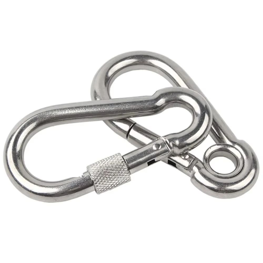 1/2/3/5Pcs 304 Stainless Steel Spring Snap M4 M5 M6 M7 M8 Carabiner Quick Link Lock Ring Hook snap shackle Chain Fastener Hook