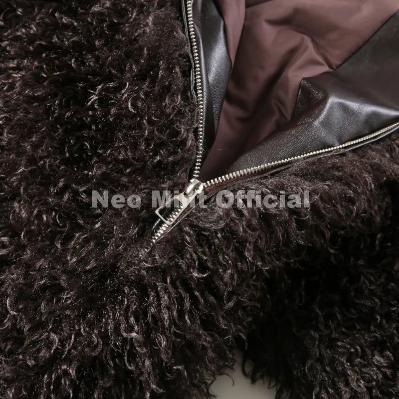 Neo Mint Winter 2026 Hot Chocolate Fluffy Chunky Sheep Fur Coat Women Oversized Overcoat Outerwear Ins Street Fashion Fur Jacket