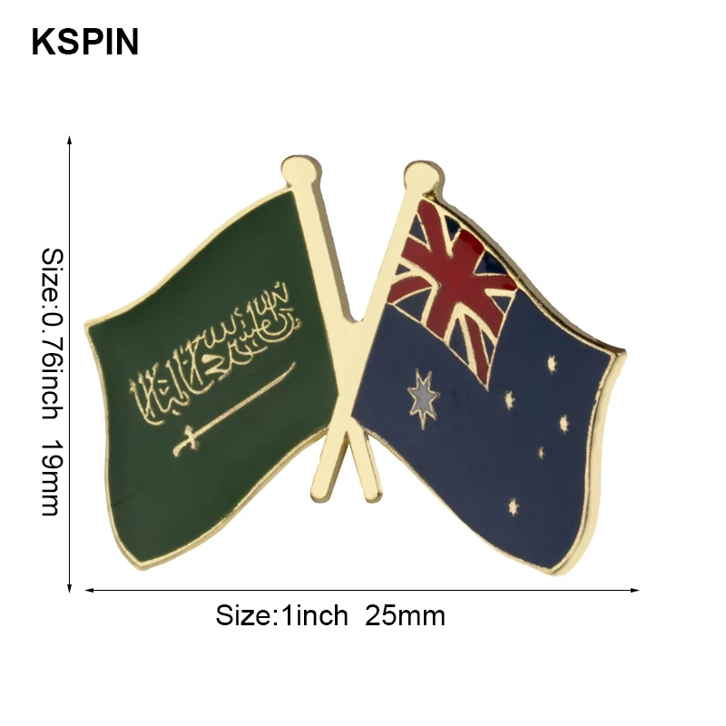Saudi Arabia & Austrilia Friendship Flag Metal Lapel Pin Flag Pin Badge