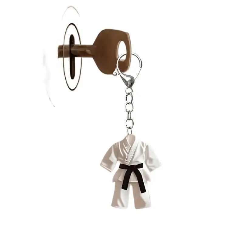 Taekwondo-Kleidung Anhänger Schlüsselanhänger Sport-Thema Acryl-Ornament Charm 2D Flache Hängedekoration für Festliche Partys – Detail 5