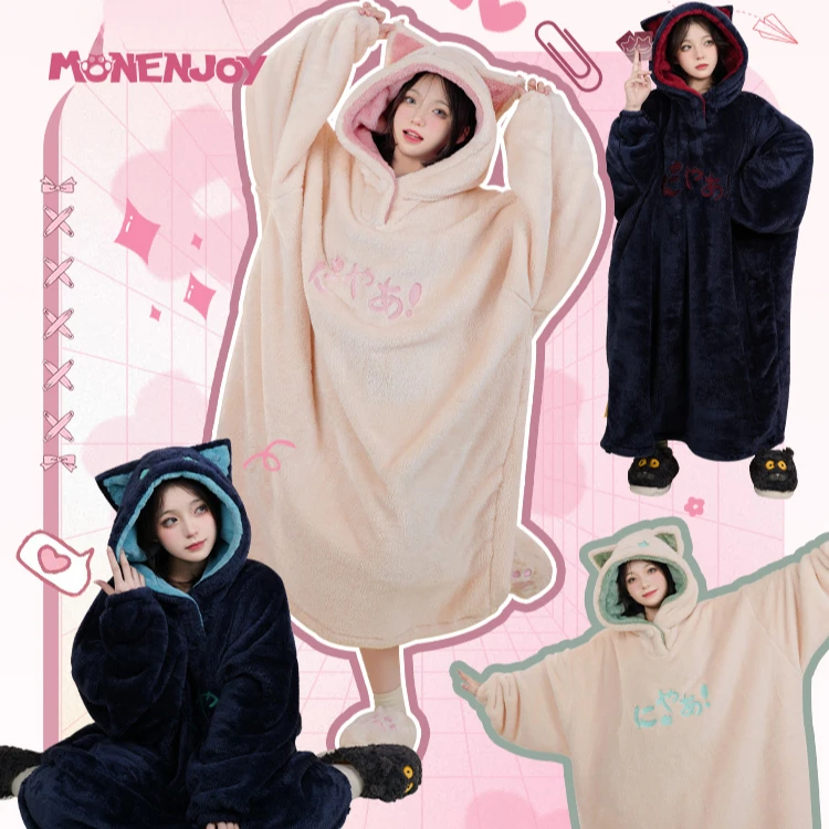 

Anime Genshin Impact Fontaine Lyney Lynette Cosplay Nightgown Cartoon Loungewear Autumn Winter Fluffy Pajamas Nighty Homewear