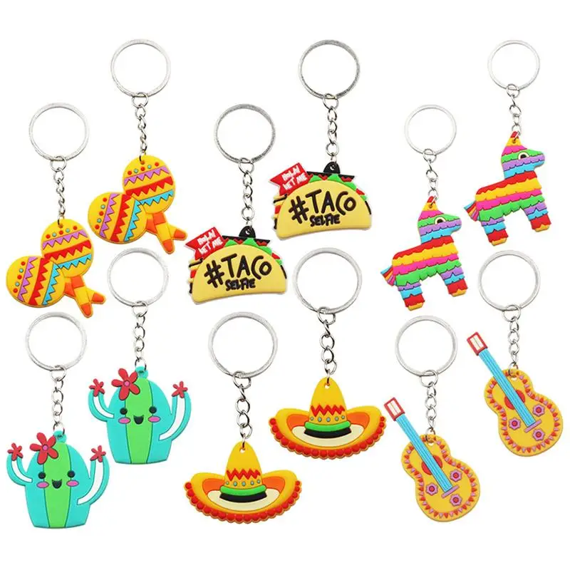 

24pcs Mexican Keychains Fiesta Theme Party Favors Bag Hanging Decorations