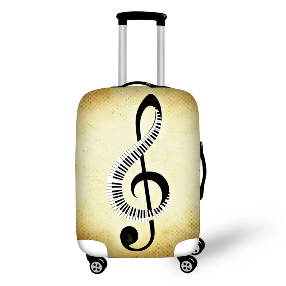 Music guitar print travel luggage suitcase protective cover stretch waterproof portable luggage covers rain cover