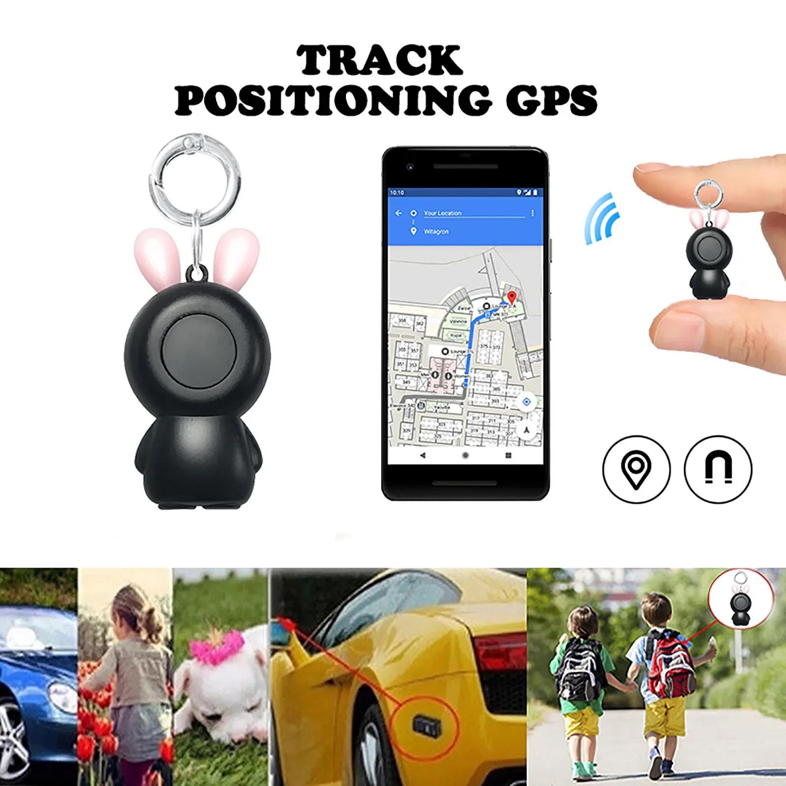 Mini Smart GPS Tracker Key Finder Locator Wireless Bluetooth Anti Lost Alarm Sensor Device For Kids Pets Dog Bicycle Car