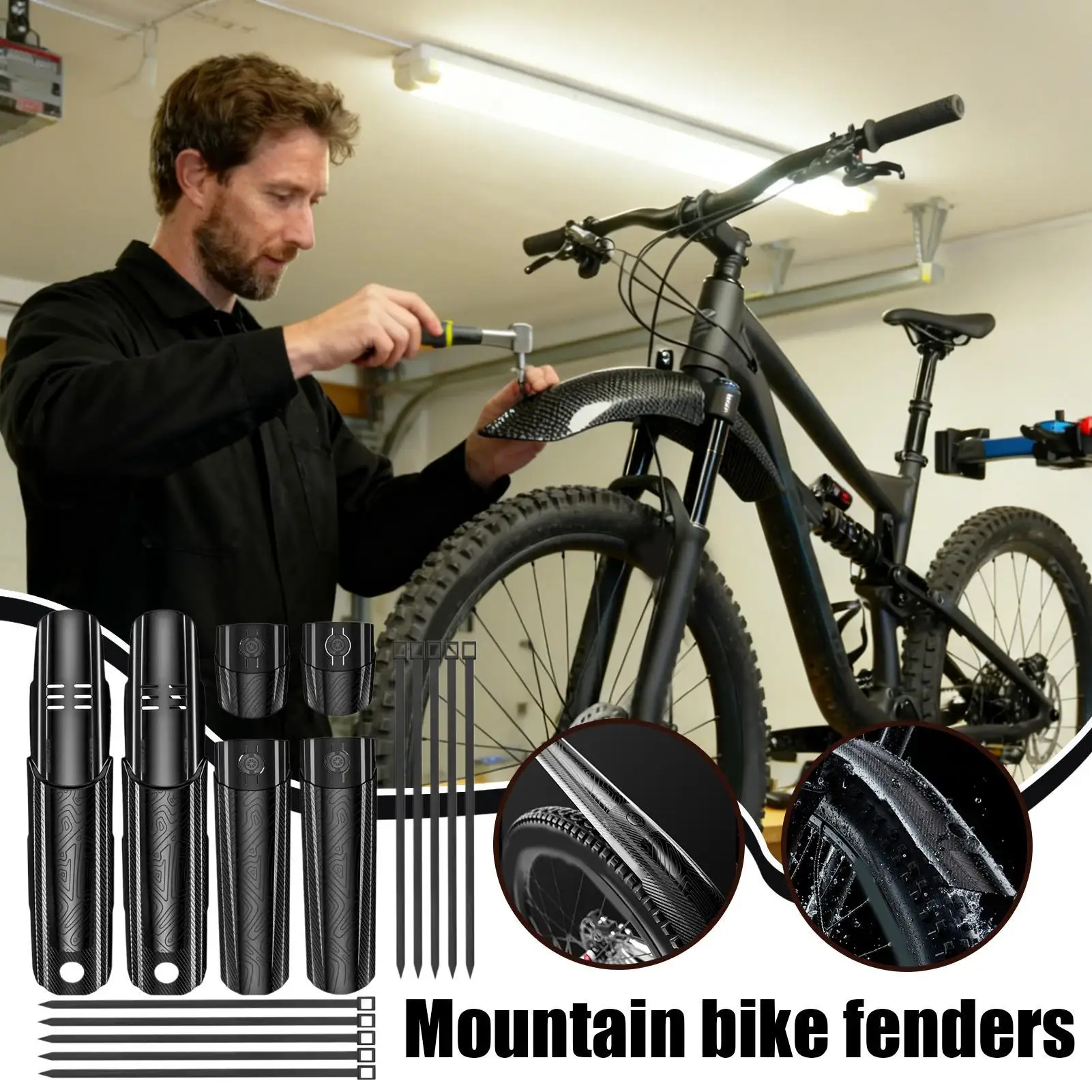 Bike Mud Guard Quick Release Water Dirt Protection Front/Rear Bike Mudguard Adjustable For Forks Grime Mountain Road Bikes All