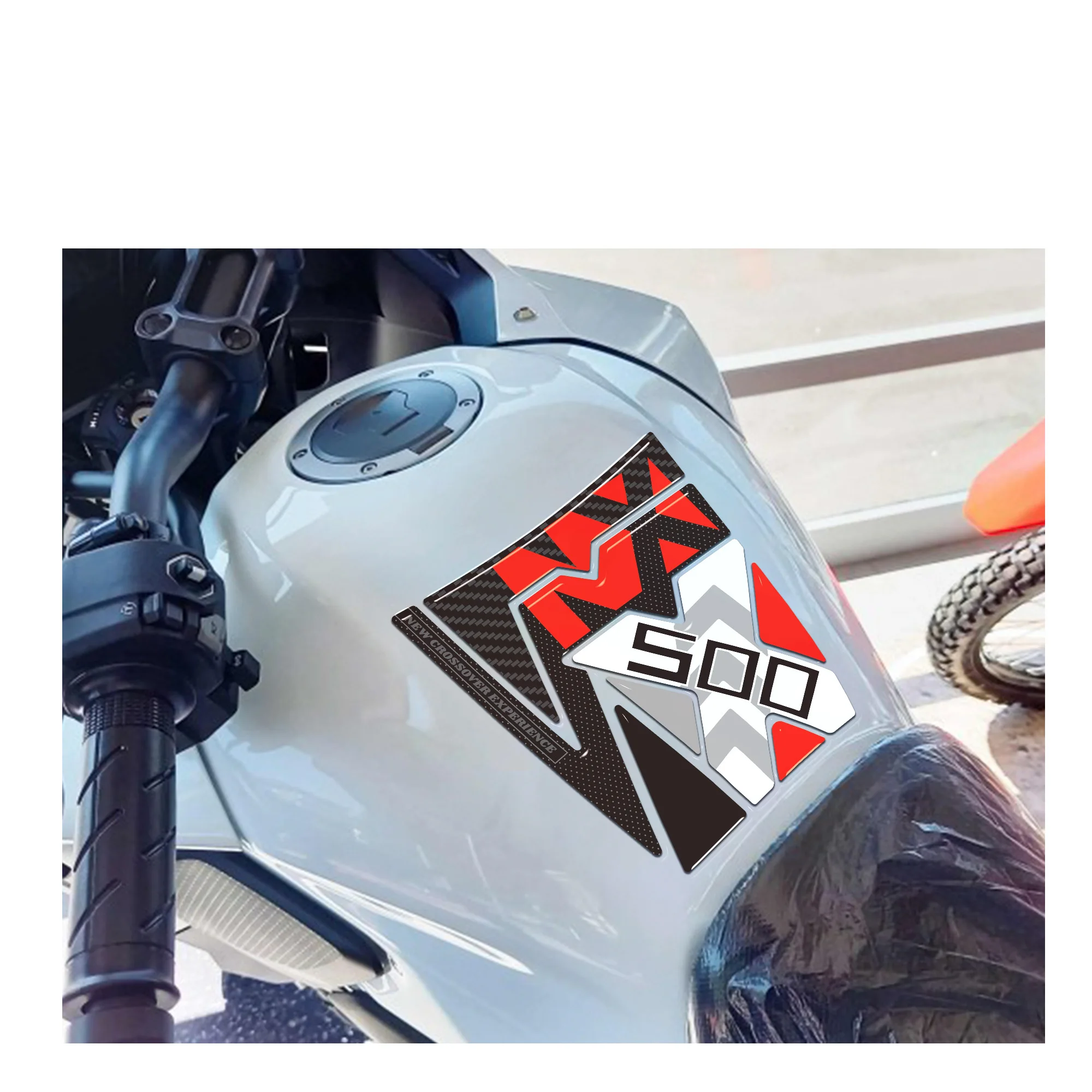 Motorcycle 3D Gel Resin Tank Side Protector Decal Stickers Compatible with Honda NX500 2024-2025