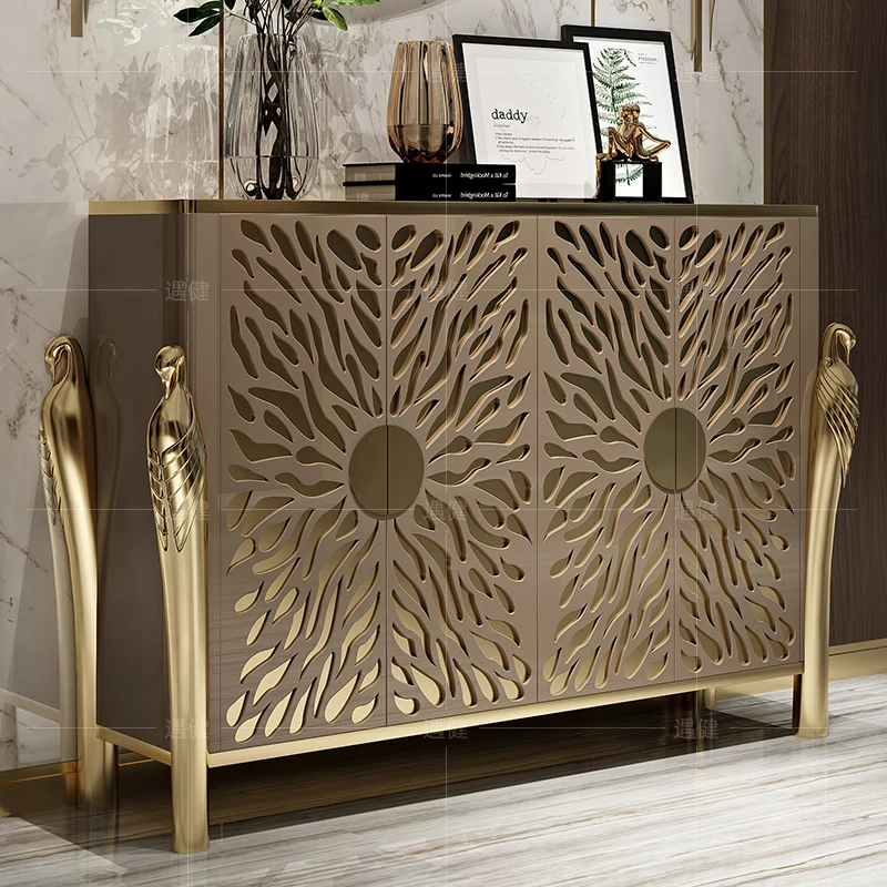 

Light luxury dining side cabinets Hong Kong-style floor cabinets After modern entrance cabinets Simple Nordic American Italian m