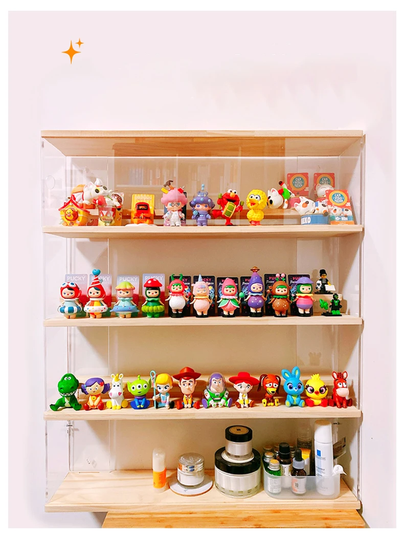 Acrylic Display Case for Collectibles Funko POP Shelf with Door for Figure,Clear Minifigure Display Box Dustproof Organizer Box