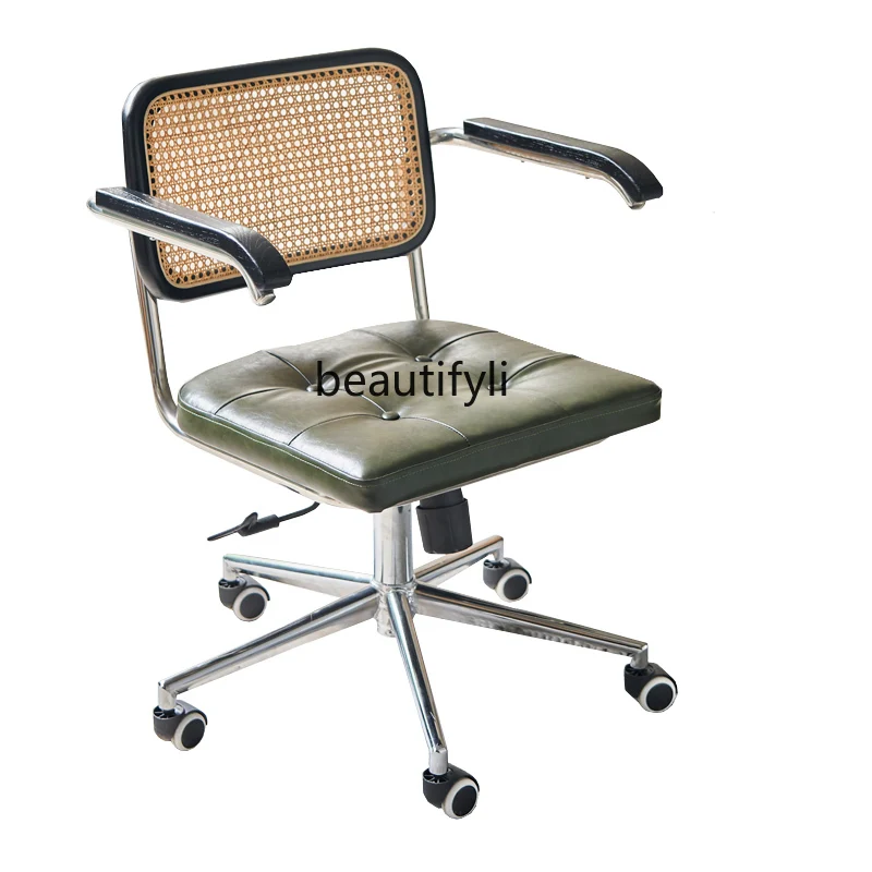 

Rattan Computer Chair Office Chair Nordic Backrest Home Comfortable B & B Executive Chair