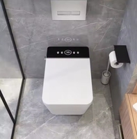 Smart Ceramic Automatic Remote Control WC Square Sensor Toilet With Elongated Bowl Includes Water Tank Cleaning Feature