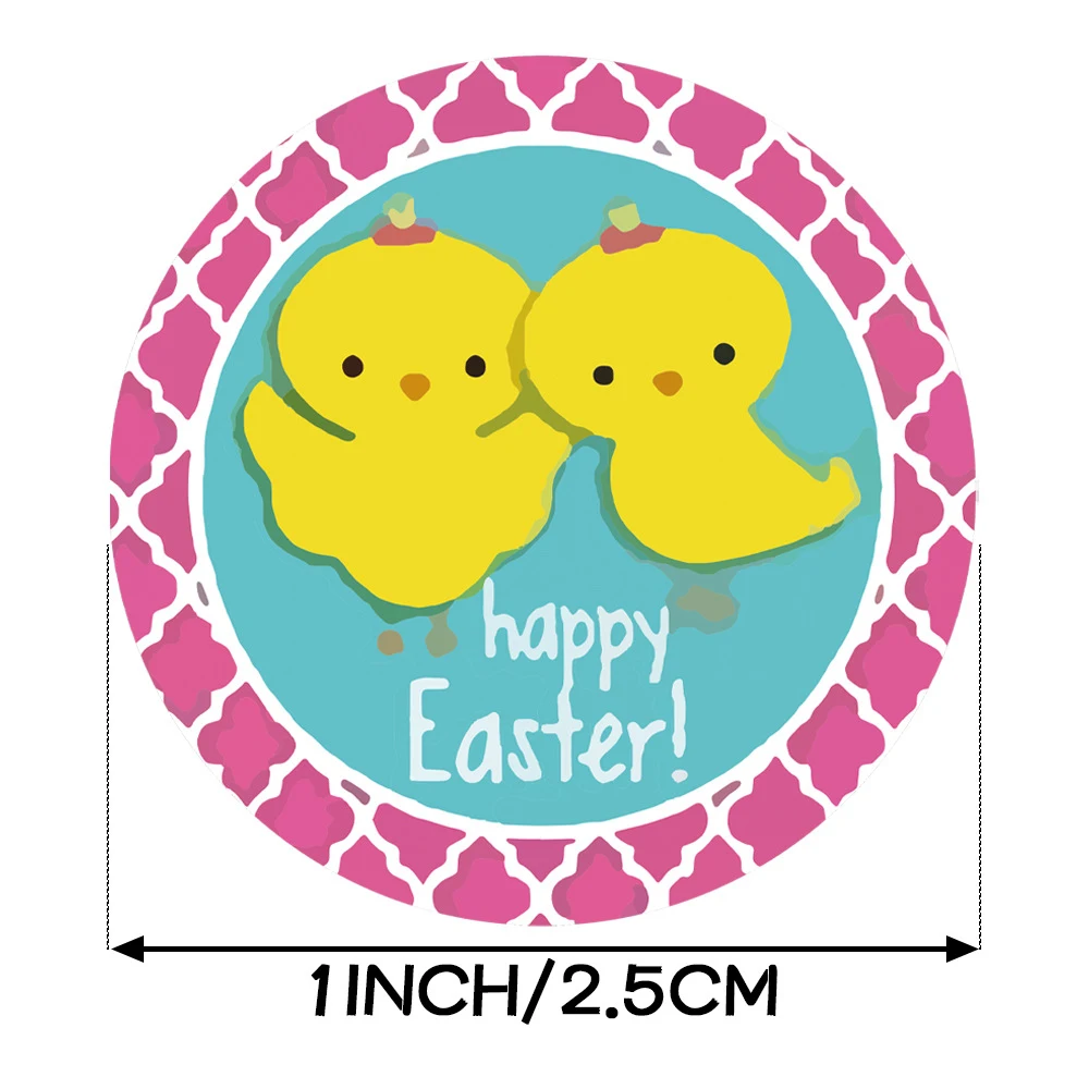 50-500Pcs Happy Easter Rabbit Stickers Cute Easter Egg Self Adhesive Sticker Label Easter Party Kids Gifts Bag Box Decor Tags