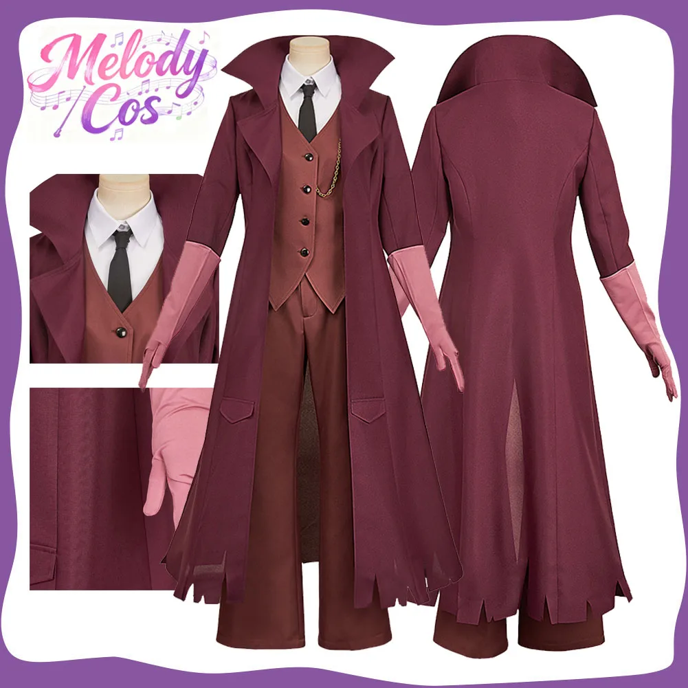 

Charlie Morningstar Cosplay Costume Anime Hotel Disguise Women Shirt Vest Coat Pants Gloves Bow Tie Set Halloween Carnival Suit