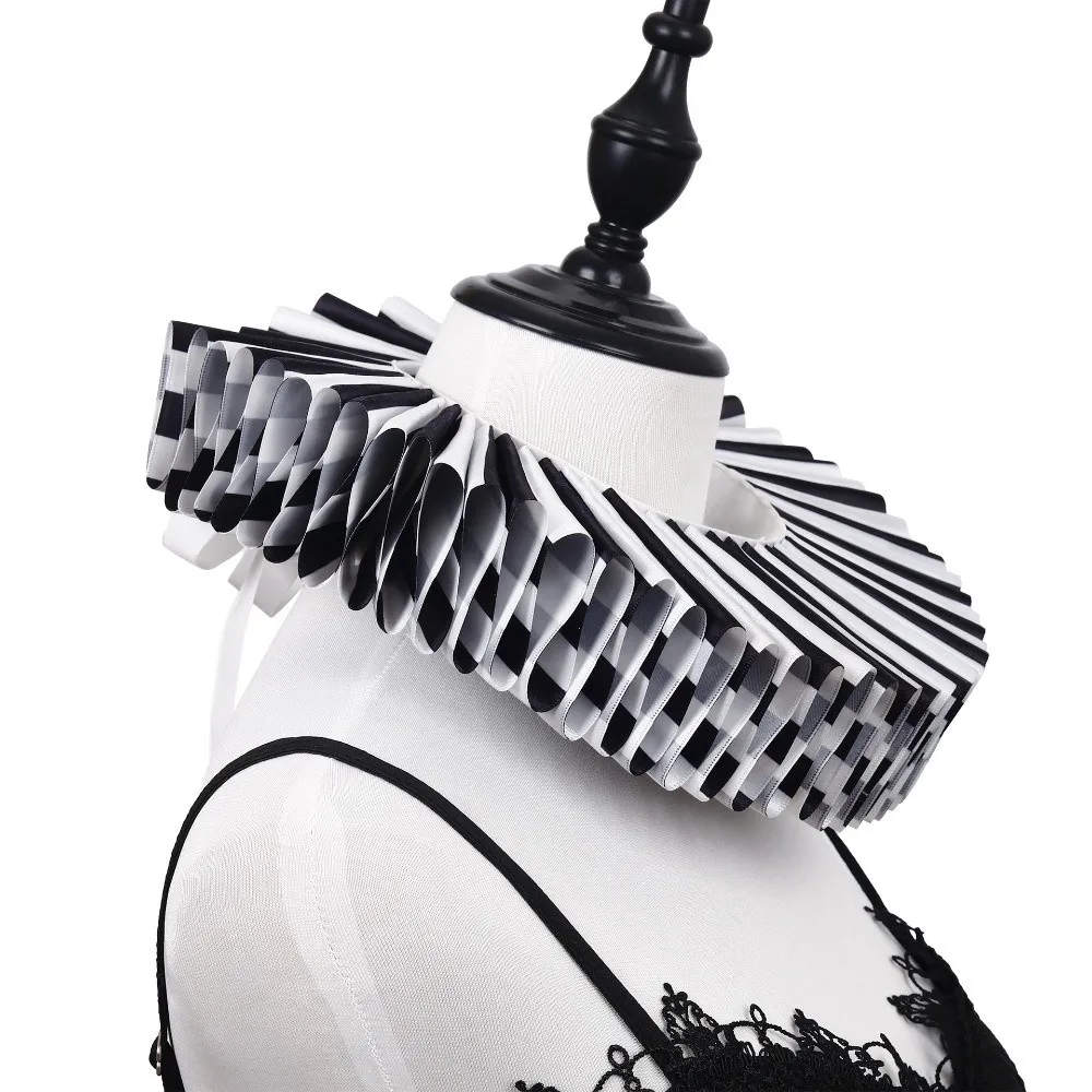Retro Cosplay Ruff Collar Victorian Costume Stage Performance Neck Ruffled Collar False Collar Party