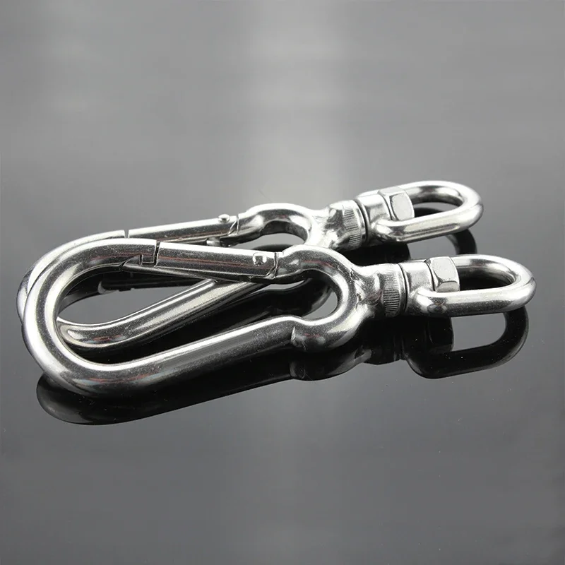 1 Pcs Stainless Steel Dog Chain Pet Leashes Quick hook Multifunction Swivel Eye Spring Snap Hook Chain Carabiner Hiking Camping