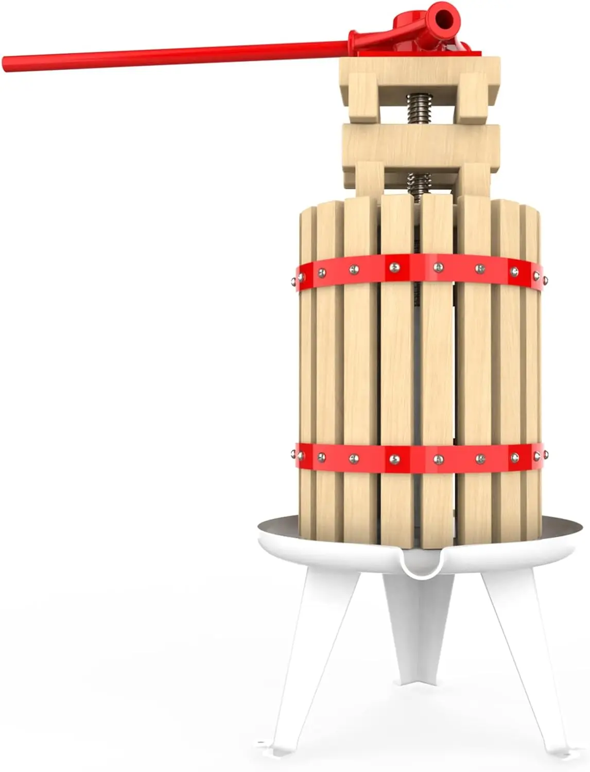 

1.6 Gallon Fruit Wine Press - 100% Nature Apple&Grape&Berries Crusher Manual Juice Maker for Kitchen, Solid Wood Basket