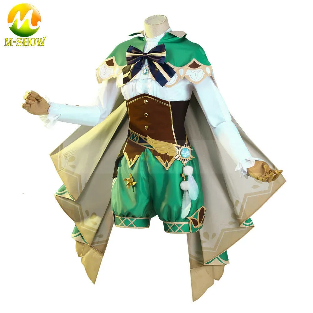 

Game Genshin Impact Venti Cosplay Costume Barbatos Outfit with Cape Halloween Uniforms for Adult Women