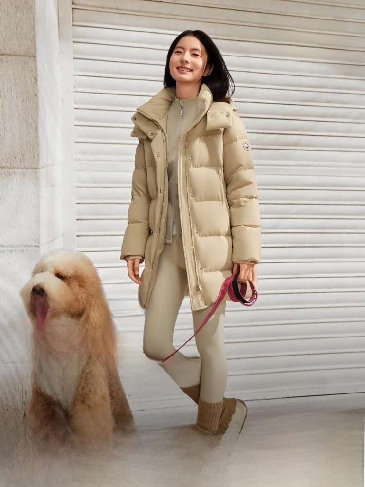 

Женский пуховик Bosideng средней длины с отстегивающимся капюшоном, мягкий, приятный к коже, эластичный, комфортный, новинка зимы, с государственной субсидией