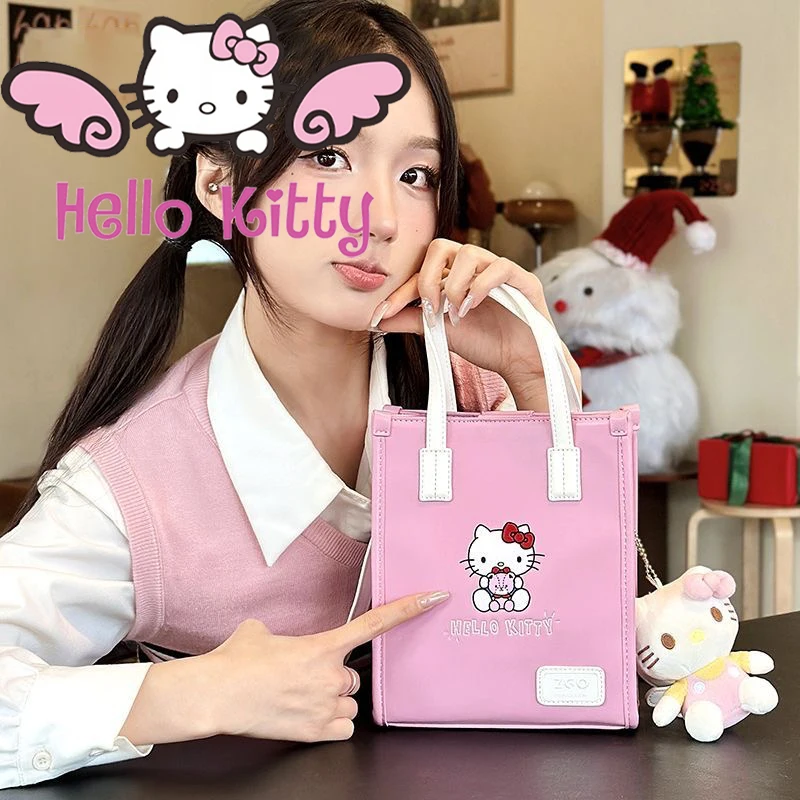 

My Kitty, натуральная сумка через плечо Hello Kitty, милая сумка с мультяшным принтом, высокое качество, модная простая подарочная сумка на плечо для девочек