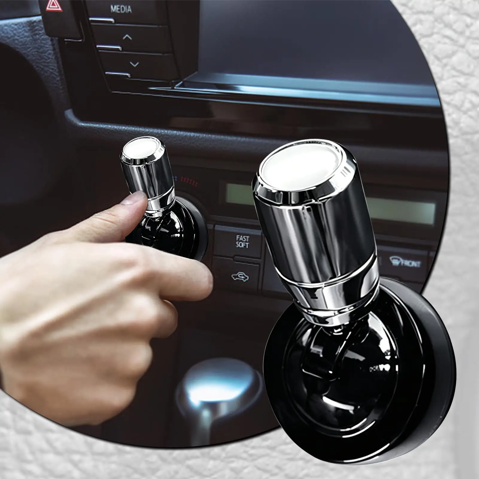 Push Start Button Cover Metal Decorative Ignition Sticker Adhesive Joystick for Truck Vehicle Automotive Tractor Car Accessory