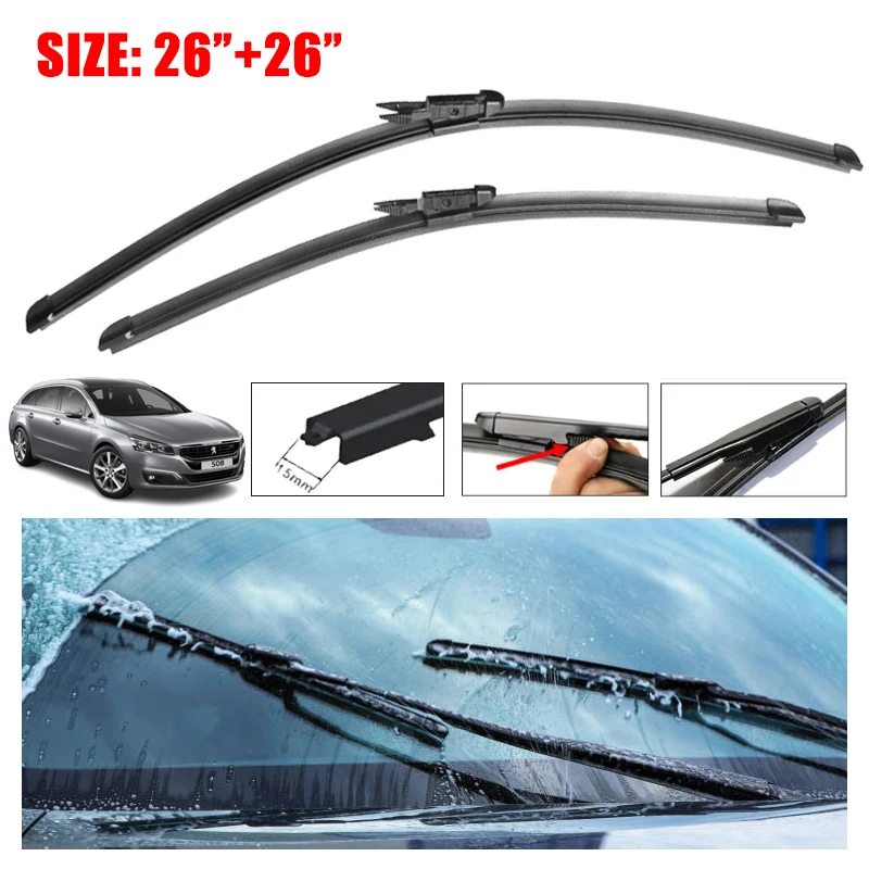 Car Wiper Blade For Peugeot 508 508SW 508RXH 2010-2018 2011 Cleaning Front Windscreen Windshield Wiper Sticker Auto Accessories